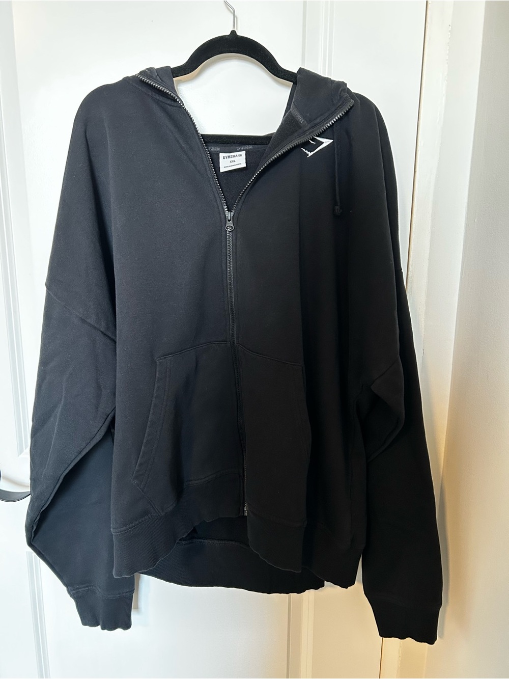 Gymshark Black Men's Zip-Up Hooded Sweater